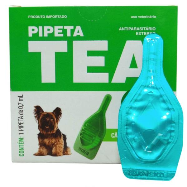 Imagem de Pipeta Tea 0,7ml Antiparasitário Contra Pulgas para Cães de 0,6 até 5 Kg - König Kit Com 6