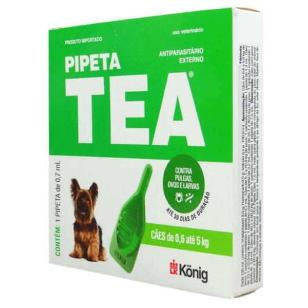 Imagem de Pipeta Tea 0,7ml Antiparasitário Contra Pulgas para Cães de 0,6 até 5 Kg - König