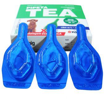 Imagem de Pipeta Tea 1,3 Ml Antiparasitário Contra Pulgas Para Cães De 5,1 Até 10 Kg Kit C/ 3 Unid. - König