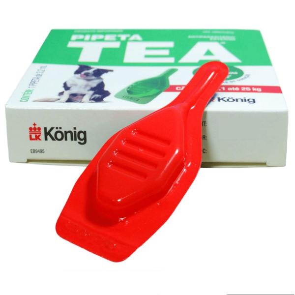 Imagem de Pipeta Tea 3,2ml Antiparasitário Contra Pulgas para Cães de 10,1 até 25 Kg - König Kit Com 6