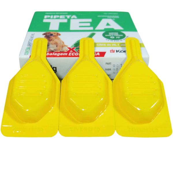 Imagem de Pipeta Tea 5 ml Antiparasitário Contra Pulgas P/ Cães de 25,1 até 40 Kg C/ 3 unid. Kit C/ 10 Cxs