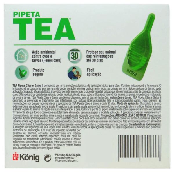 Imagem de Pipeta Tea 5 ml Antiparasitário Contra Pulgas para Cães de 25,1 até 40 Kg - König Kit Com 2