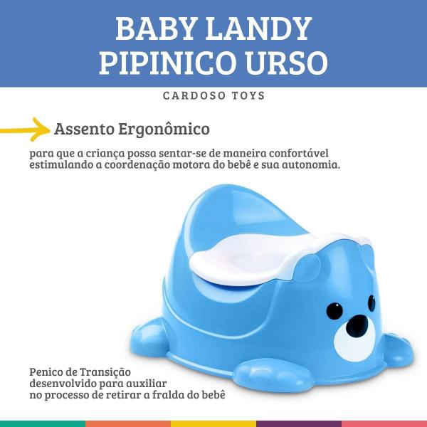 Imagem de Pipinico Troninho Penico Urso Azul Baby Land Cardoso Toys