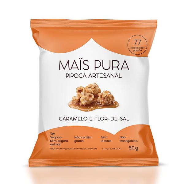 Imagem de Pipoca Artesanal Sabor Caramelo e Flor-de-Sal Mais Pura 50g