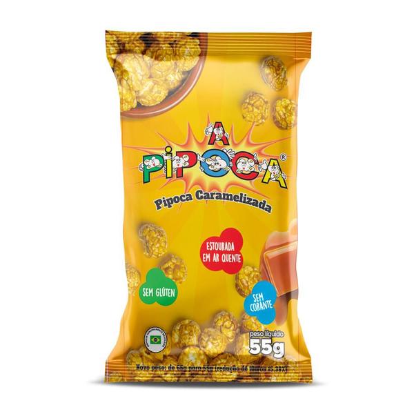 Pipoca Caramelizada - Caixa com 24 unidades - 55G cada - A Pipoca Imagem de Pipoca Caramelizada - Caixa com 24 unidades - 55G cada