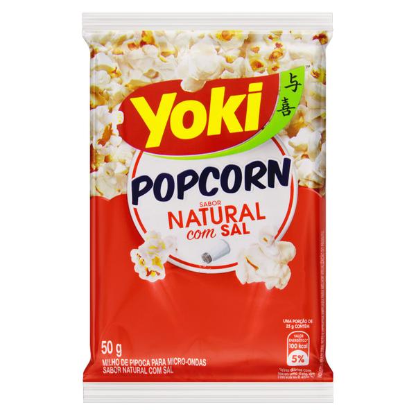 Pipoca Natural Com Sal Micro-ondas YOKI 50g Imagem de Pipoca Natural Com Sal Micro-ondas YOKI 50g