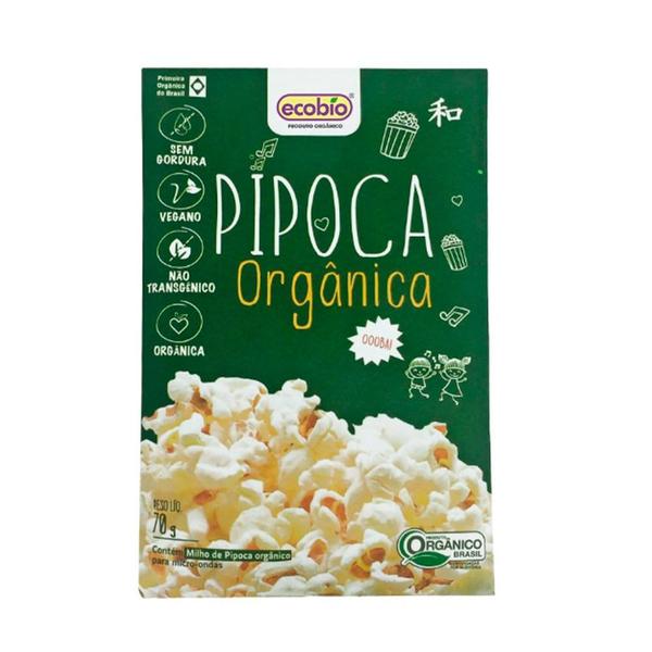 Pipoca Orgânica e Vegana Ecobio 70g Imagem de Pipoca Orgânica e Vegana Ecobio 70g
