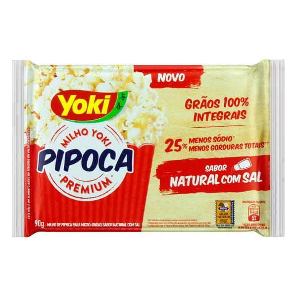 Imagem de Pipoca para Microondas Natural com Sal Integral YOKI 90g