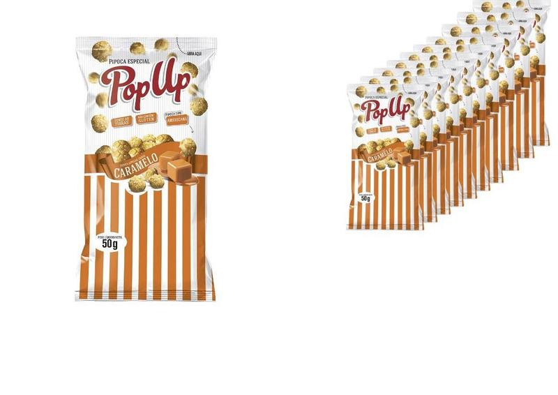 Pipoca Pop Up sabor Caramelo 50g Especial - Kit 5un - Mor Imagem de Pipoca Pop Up sabor Caramelo 50g Especial - Kit 5un