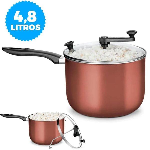 Imagem de Pipoqueira Antiaderente Grande 4.8 L Mta Chocolate T/Vidro