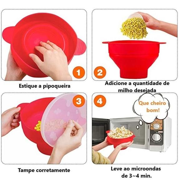 Imagem de Pipoqueira Balde de Pipoca Silicone para Micro-ondas