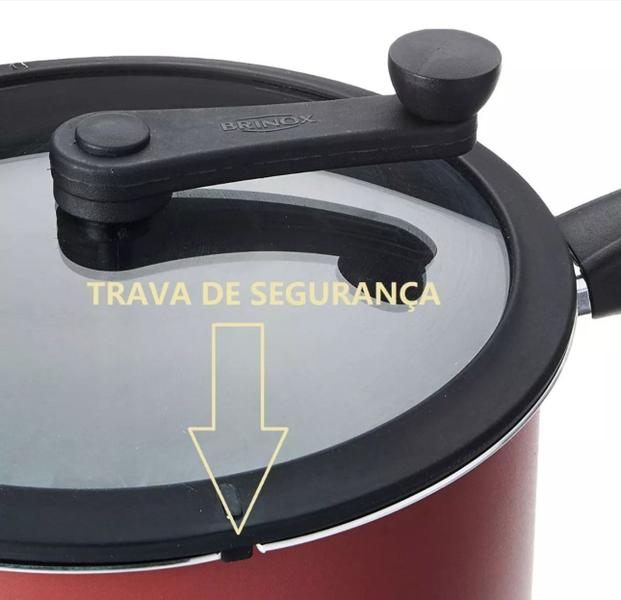 Imagem de Pipoqueira Brinox Pic Poc com Revestimento Antiaderente Pro-Flon - Sabor e Estilo em Cada Estouro - 4,2L