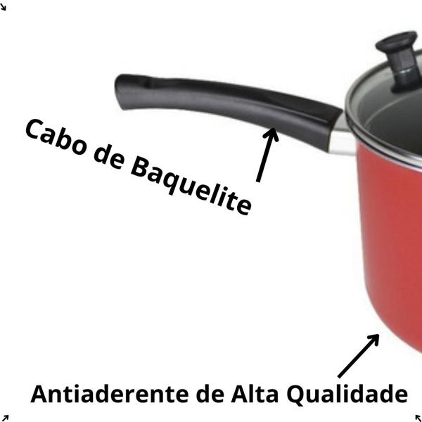 Imagem de Pipoqueira de Fazer Pipoca Antiaderente Vermelho Com Tampa de Vidro Profissional - RL