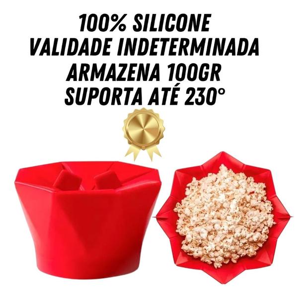 Imagem de Pipoqueira Dobrável Em Silicone Para Microondas Casa Cozinha