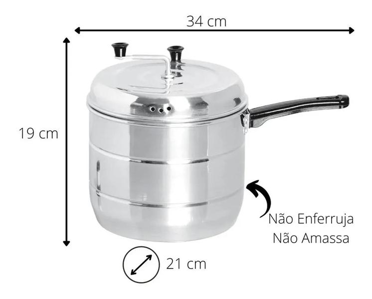 Imagem de Pipoqueira Grande 4,8l Doméstica Alumínio Não Queima