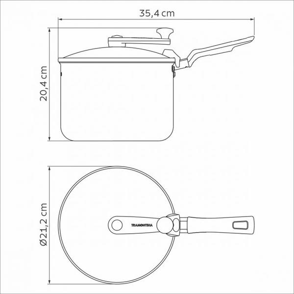 Imagem de Pipoqueira Loreto em Aluminio com Revestimento Interno Antiaderente Starflon 20cm 3,5l Vermelho