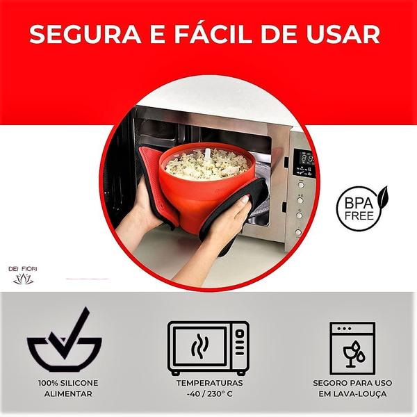 Imagem de Pipoqueira Silicone Para Micro-ondas Balde Retrátil Prático