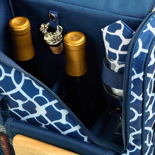 Piquenique Wine Carrier no Ascot Deluxe com taças para dois azuis - Picnic at Ascot Imagem de Piquenique Wine Carrier no Ascot Deluxe com taças para dois azuis