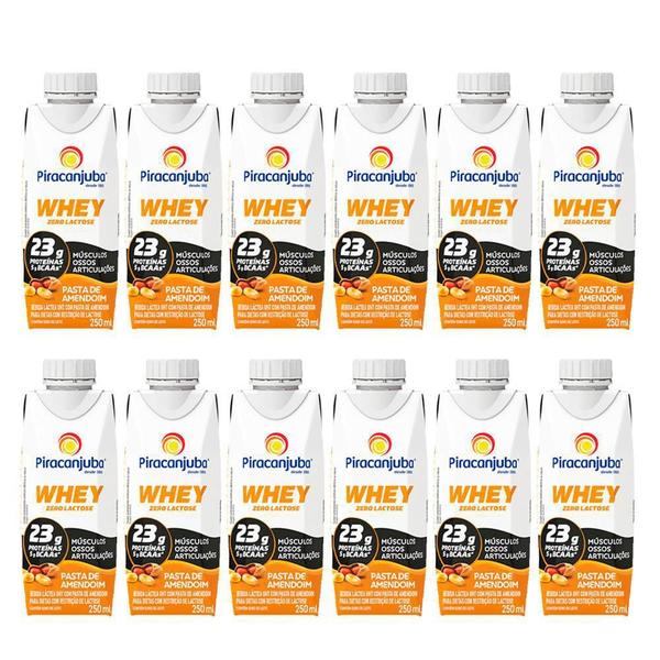 Piracanjuba Whey 0Lactose Pastadeamendoin Kit Com 12Un 250Ml Imagem de Piracanjuba Whey 0Lactose Pastadeamendoin Kit Com 12Un 250Ml