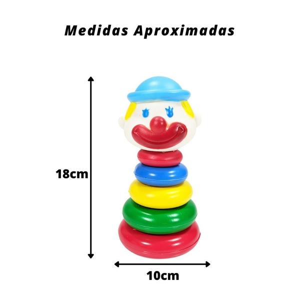 Imagem de Pirâmide Argolas Educativa Monta Desmonta Brinquedo Palhaço