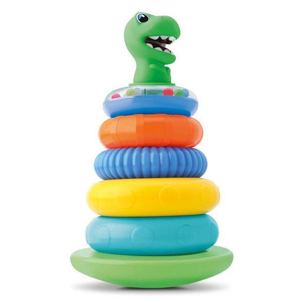 Pirâmide de argolas Empilhar Chocalho Dinossauro - Divertoys Imagem de Pirâmide de argolas Empilhar Chocalho Dinossauro - Divertoys