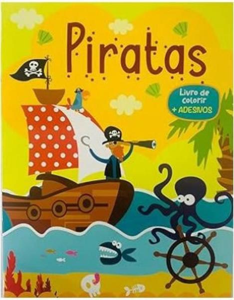 Imagem de Piratas - Livro de colorir + adesivos - PÉ DA LETRA