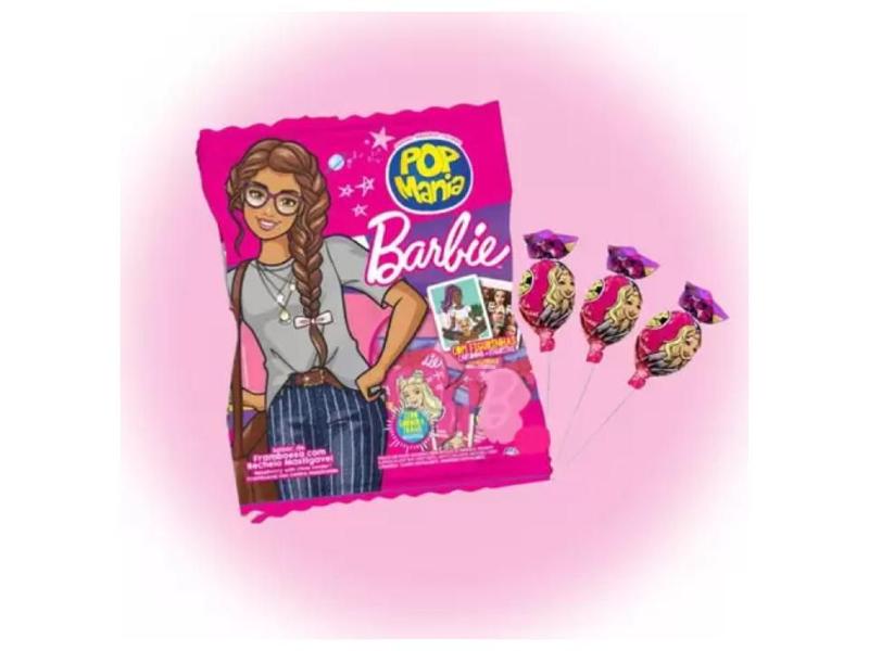 Imagem de Pirulito Barbie Pop Mania Famboesa 600g - 2 Pacotes