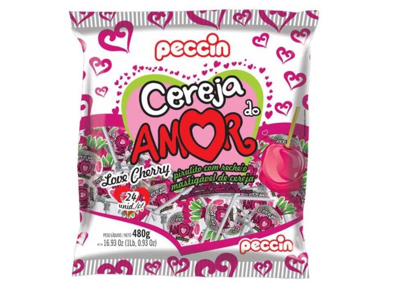 Imagem de Pirulito Cereja do Amor C/ 24un 480g