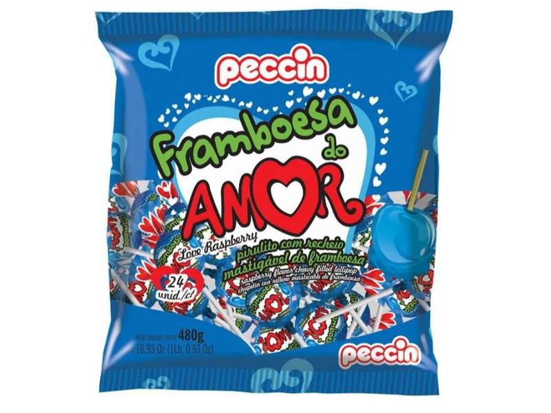 Imagem de Pirulito Framboesa do Amor C/ 24un 480g