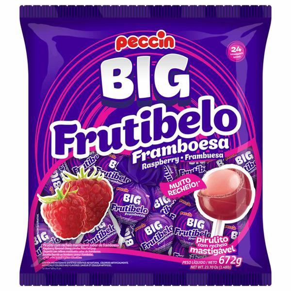 Imagem de Pirulito Frutibelo Big Framboesa com Recheio - 672g