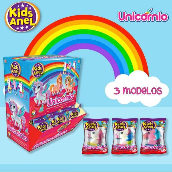 Imagem de Pirulito Kids Anel Unicórnio Caixa Display com 32 Unidades