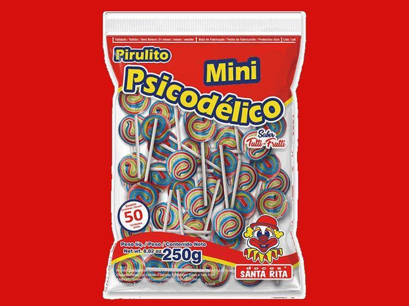 Pirulito Mini Psicodélico De 250g - Doces Santa Rita Imagem de Pirulito Mini Psicodélico De 250g - Doces Santa Rita