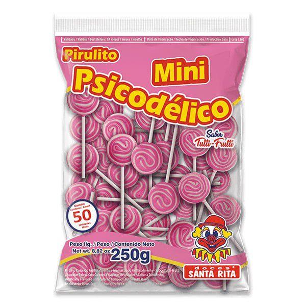 Imagem de Pirulito Mini Psicodélico Rosa 250g - Santa Rita