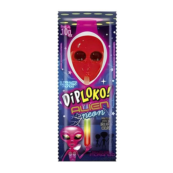 Imagem de Pirulito Neon Dip Loko Alien - Sortido - 1 unidade - Rizzo