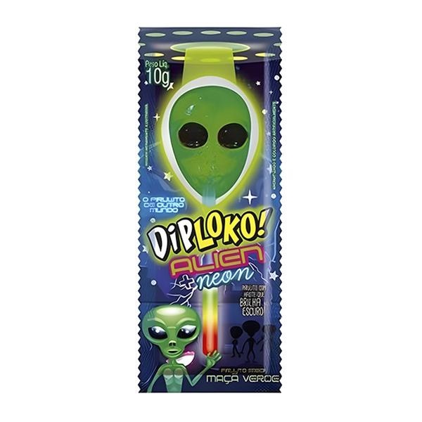 Imagem de Pirulito Neon Dip Loko Alien - Sortido - 1 unidade - Rizzo