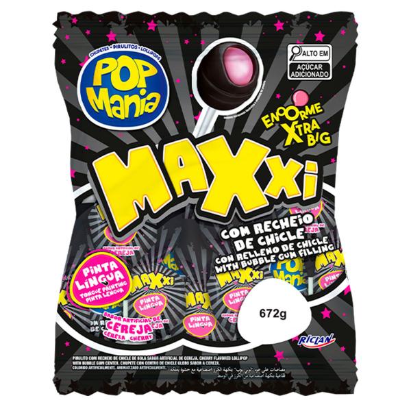 Imagem de Pirulito Pop Mania Maxxi Cereja c/24 - Riclan