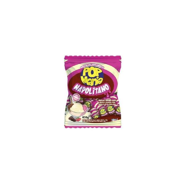 Pirulito Pop Mania Napolitano 600G - Riclan Imagem de Pirulito Pop Mania Napolitano 600G