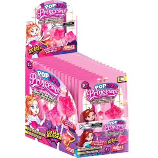 Pirulito PopLito Princesas Estala na Boca Display com 15 - Audaz Foods Imagem de Pirulito PopLito Princesas Estala na Boca Display com 15