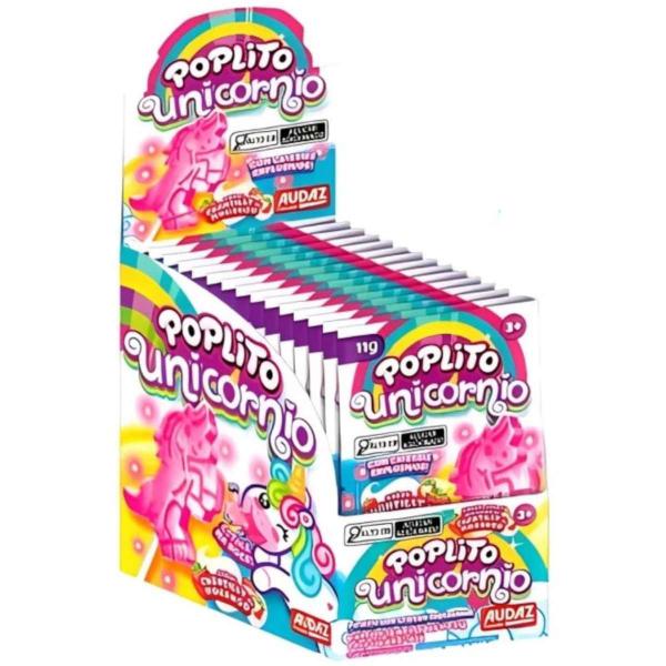 Pirulito Poplito Unicórnio Display com 15 unidades - Audaz Foods Imagem de Pirulito Poplito Unicórnio Display com 15 unidades