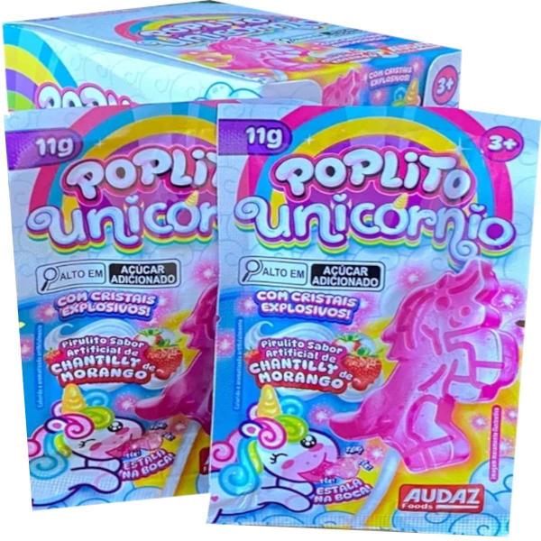Pirulito Poplito Unicórnio Display com 15 unidades - Audaz Foods Imagem de Pirulito Poplito Unicórnio Display com 15 unidades