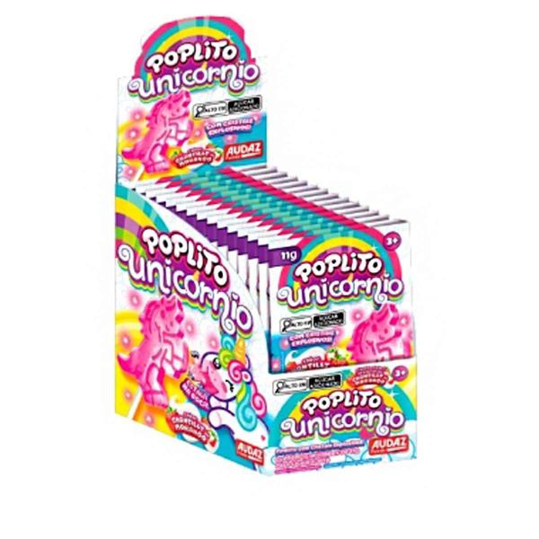Pirulito Poplito Unicórnio Display com 15 unidades - Audaz Foods Imagem de Pirulito Poplito Unicórnio Display com 15 unidades