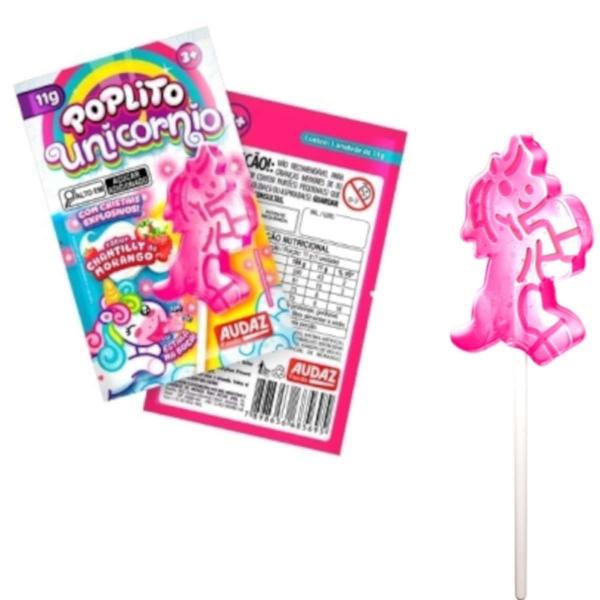 Pirulito Poplito Unicórnio Display com 15 unidades - Audaz Foods Imagem de Pirulito Poplito Unicórnio Display com 15 unidades