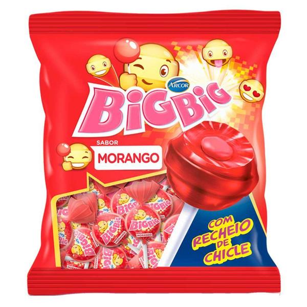 Imagem de Pirulito Recheio Chiclete Big Big Morango c/36 - Arcor