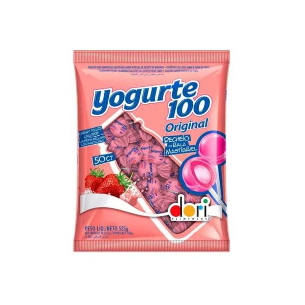 Imagem de Pirulito yogurte 100 com recheio mastigável 525g dori