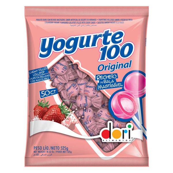 Imagem de Pirulito Yogurte Morango 525g Dori - Aluá festas