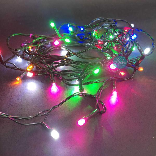 Imagem de Pisca 50LEDs 5M 8 Funções Luz Colorido Natal Fio Verde