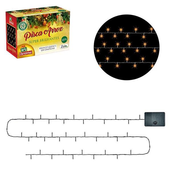 Imagem de Pisca arroz branco quente 100 led 4,2m 127v