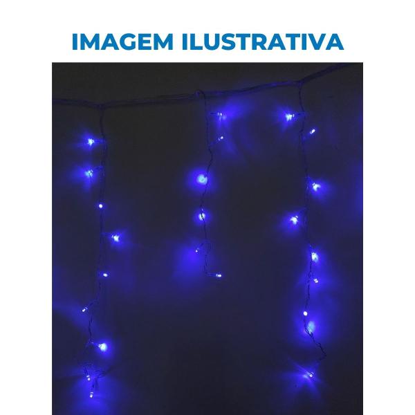 Imagem de Pisca-Cascata Led 100L Fio Transparente Com Extensor 2,3M 127V Luzinha Luz Decoração Festa Natal