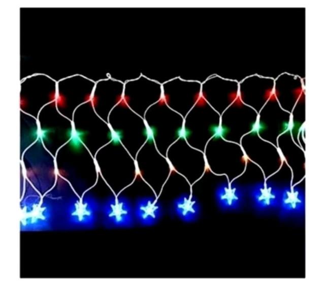 Imagem de Pisca Cascata Natal 120 Leds Fio Branca Estrela Ponta - 127v (ZG-19060)