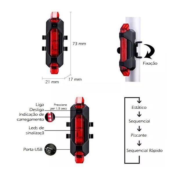 Imagem de Pisca De Sinalização Visual Para Ciclismo Esportivo Em LED